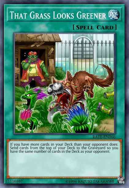 green yugioh cards That Grass Looks Greener - RATE-EN066 - Secret Rare