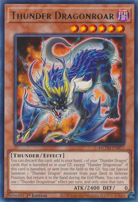 Thunder Dragonroar - MZTM-EN077 - Rare - 1st Edition