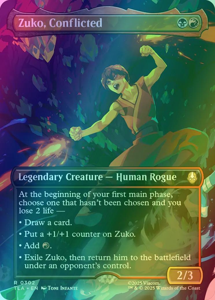 Zuko, Conflicted [302] [Borderless] [Scene] [Avatar: The Last Airbender]  [Foil] – Face to Face Games