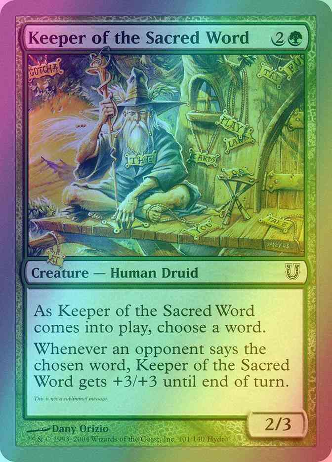Keeper of the Sacred Word [101] [Unhinged] [Foil] – Face to Face Games