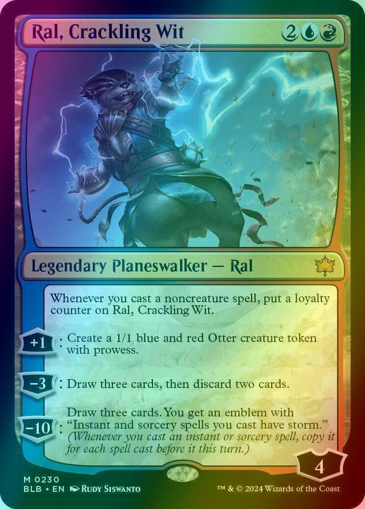 white energy cards mtg Ral, Crackling Wit [230] [Bloomburrow] [Foil] – Face to Face Games