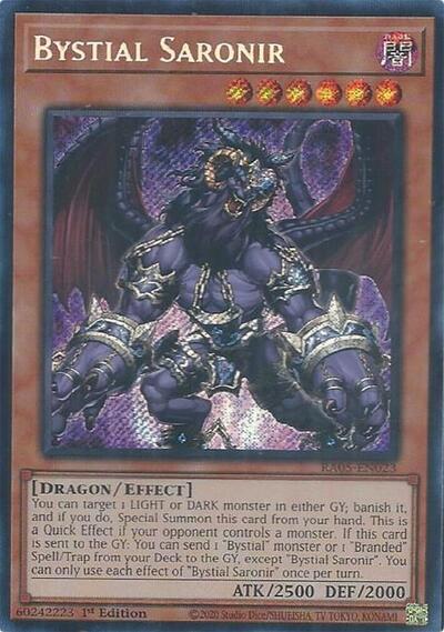 Bystial Saronir - RA05-EN023 - Secret Rare - 1st Edition