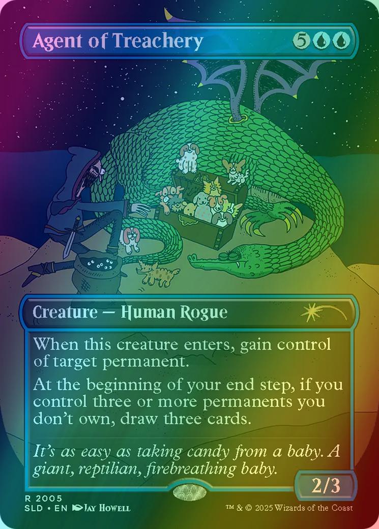 Agent of Treachery [2005] [Borderless] [Jay Howell] [Secret Lair Drop]  [Foil] – Face to Face Games