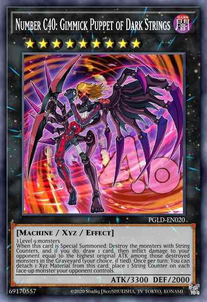 Number C40: Gimmick Puppet of Dark Strings - PGLD-EN020 - Gold Secret Rare - 1st Edition