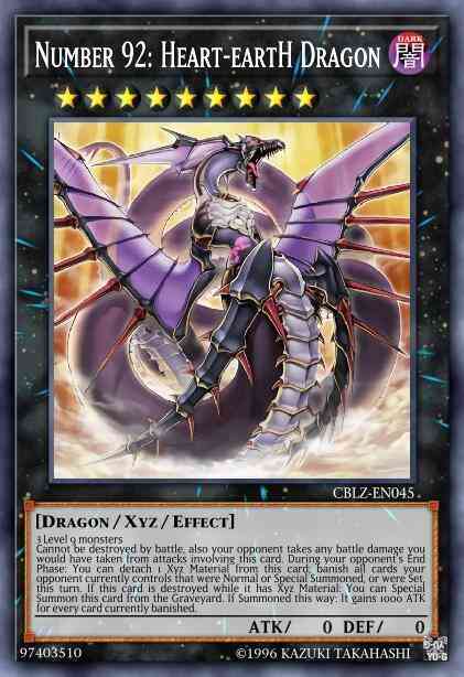 Number 92: Heart-eartH Dragon - CBLZ-EN045 - Ghost Rare - 1st Edition