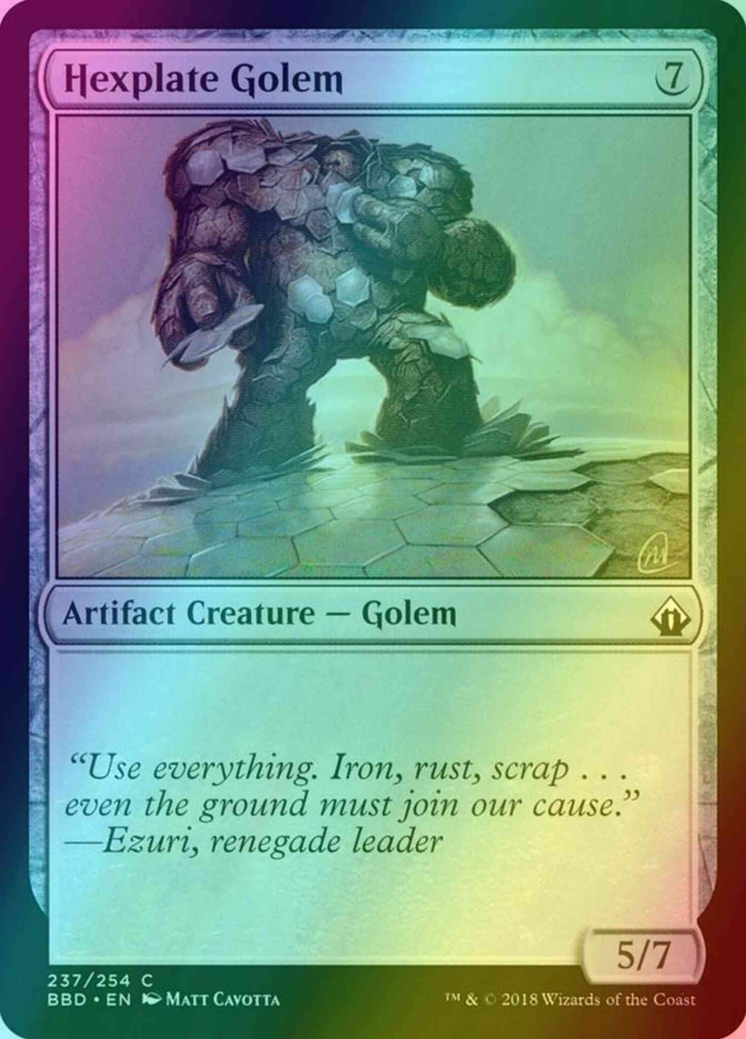 m19 cards mtg Hexplate Golem [237] [Battlebond] [Foil] – Face to Face Games