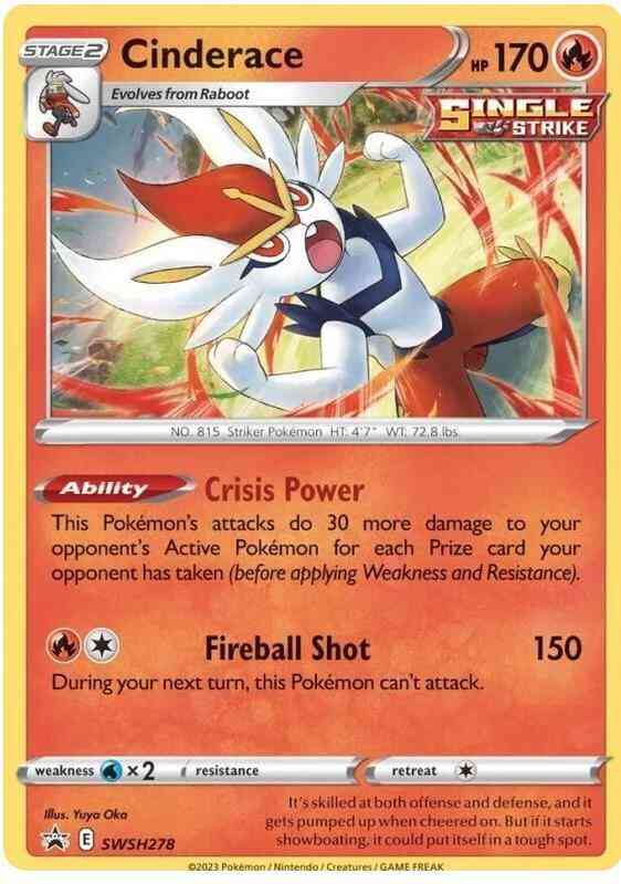 cinderace pokemon card holographic Cinderace - SWSH278