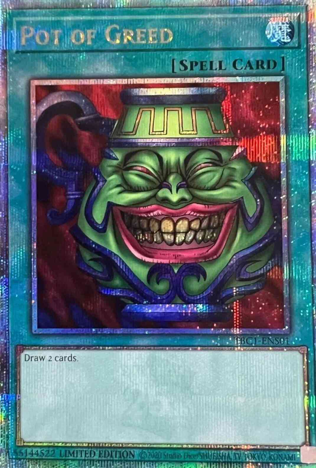 Pot of Greed - TBC1-ENS01 - Quarter Century Secret Rare - Limited