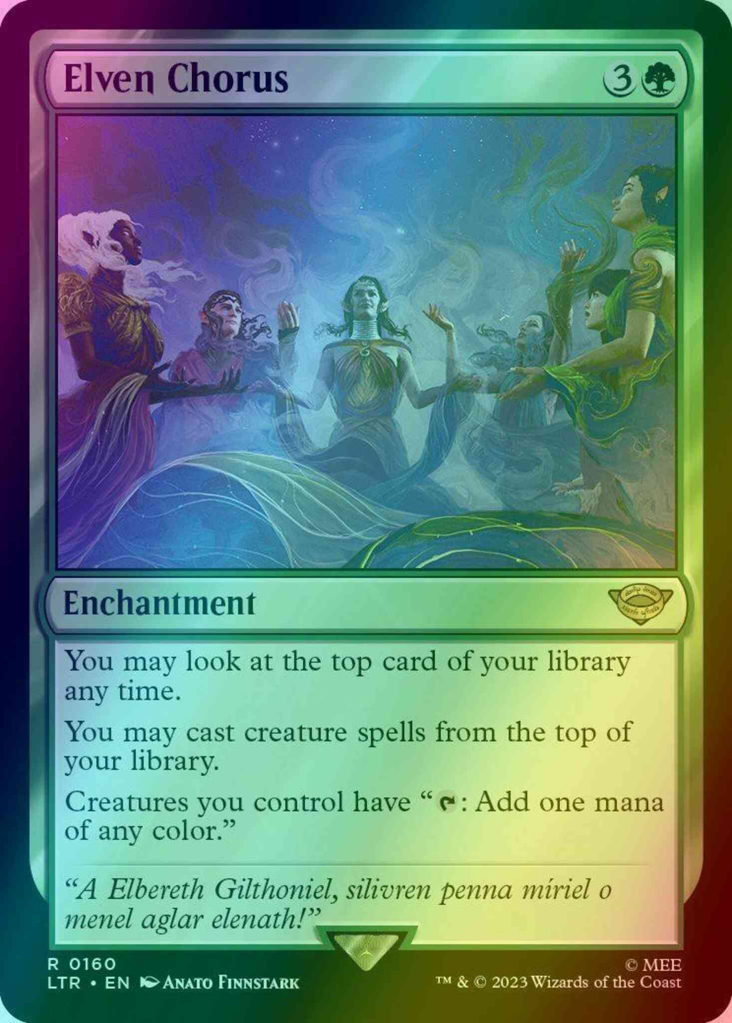 chorus cards mtg Elven Chorus [160] [The Lord of the Rings: Tales of Middle-earth] [Foil] –  Face to Face Games