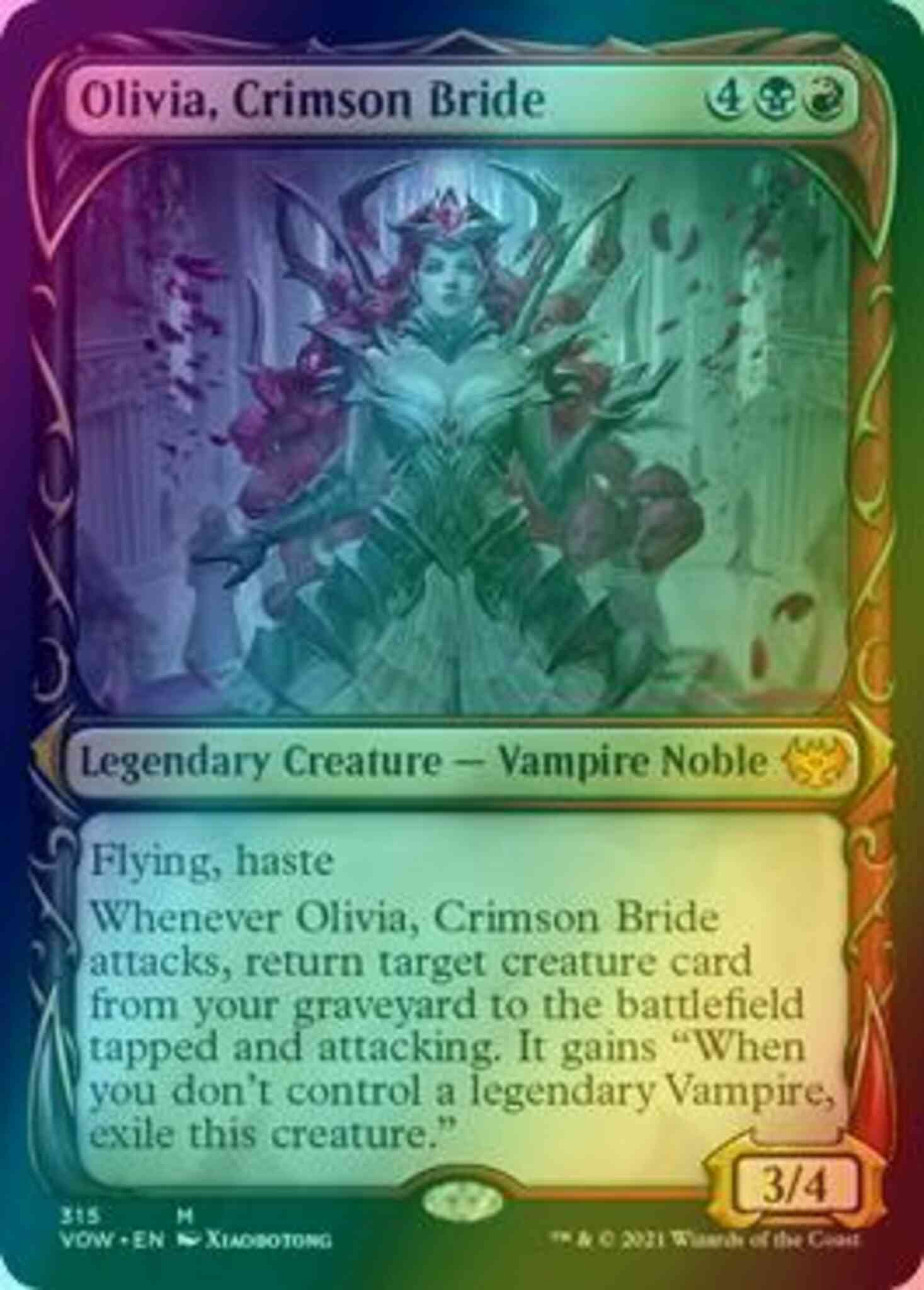 olivia crimson bride mtg commander deck Olivia, Crimson Bride [315] [Fang Frame Showcase] [Innistrad: Crimson Vow]  [Foil] – Face to Face Games