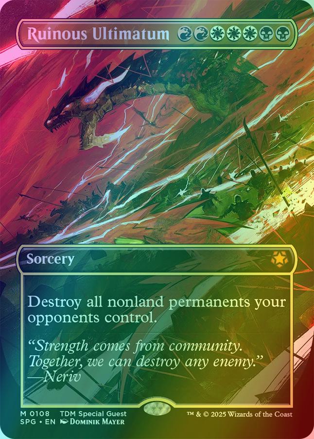 all ultimatum cards mtg Magic The Gathering - Outlaws of Thunder Junction - Breaking News You return a creature card from your graveyard to your hand MTGNexus - Ruinous Ultimatum