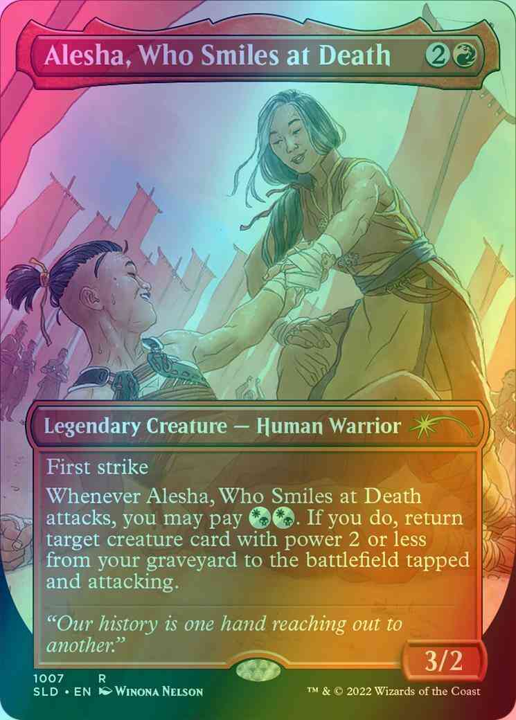 Alesha, Who Smiles at Death [1007] [Borderless] [Pride Across the  Multiverse] [Secret Lair Drop] [Foil] – Face to Face Games