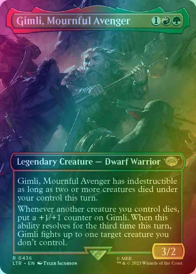 gimli card mtg Gimli, Mournful Avenger [436] [Borderless] [The Lord of the Rings: Tales of  Middle-earth] [Foil] – Face to Face Games