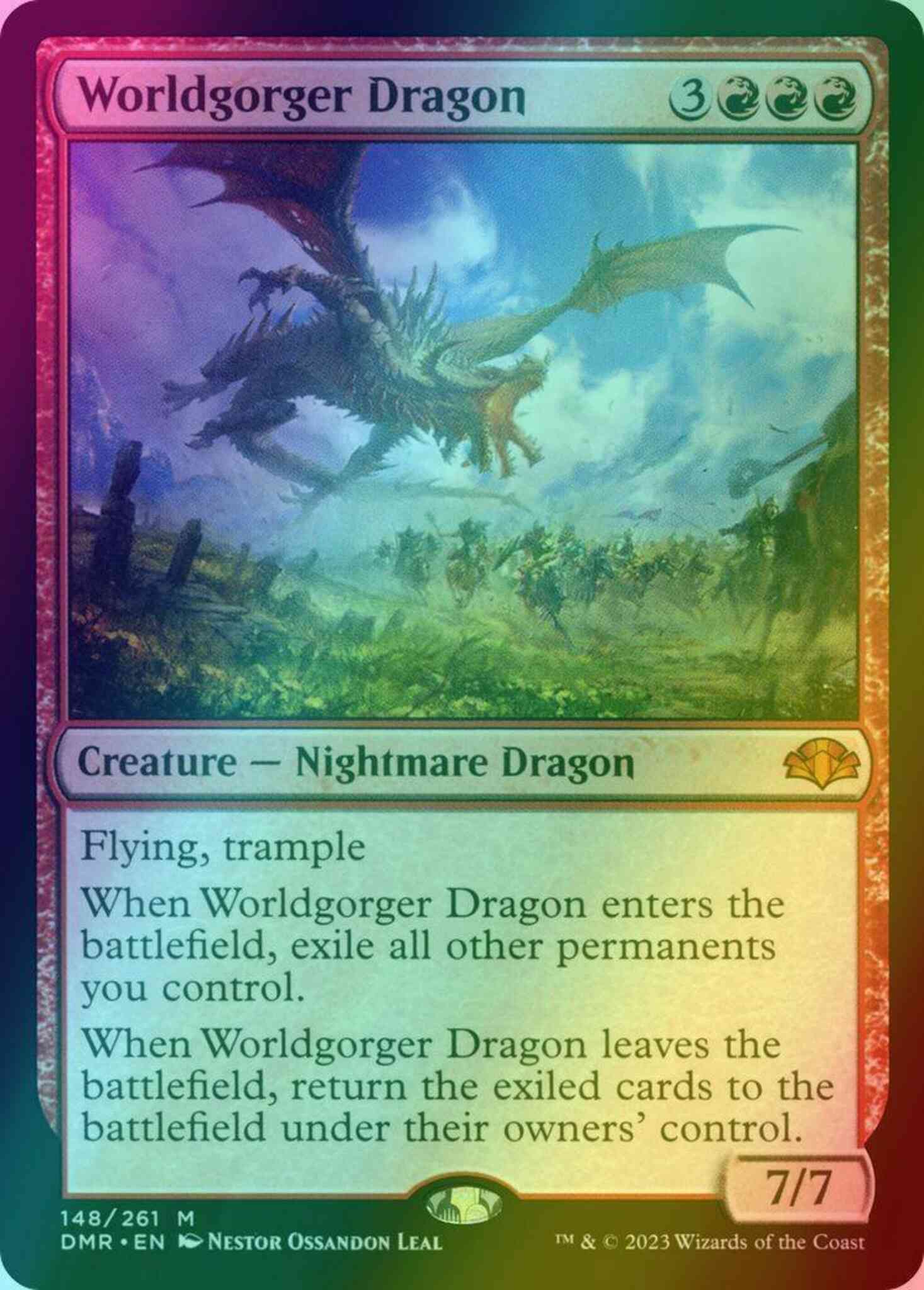 Worldgorger Dragon [148] [Dominaria Remastered] [Foil] – Face to