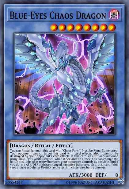 Blue-Eyes Chaos Dragon - LED3-EN001 - Ultra Rare - 1st Edition