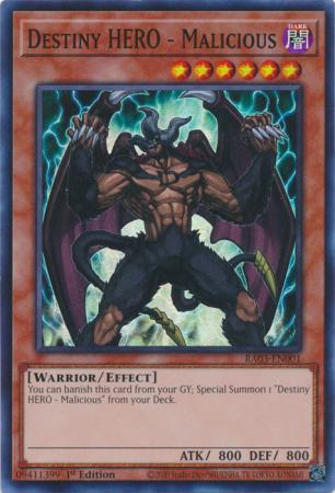 Destiny HERO - Malicious - RA03-EN001 - Super Rare - 1st Edition