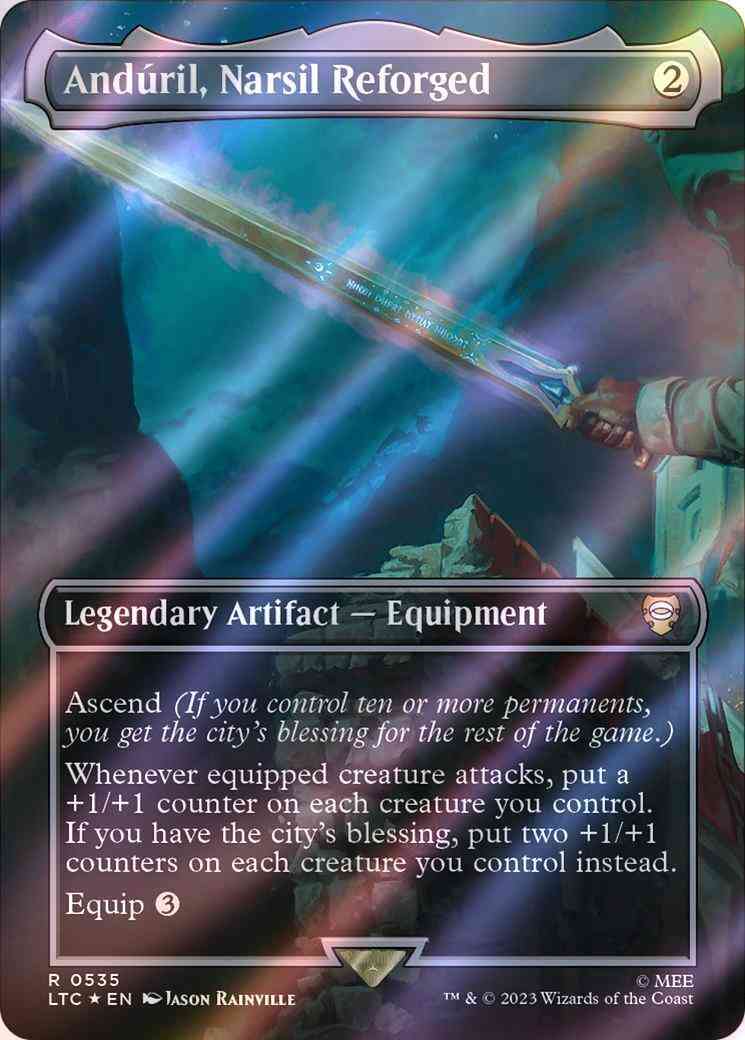 Andúril, Narsil Reforged [535] [Borderless] [The Lord of the Rings: Tales  of Middle-earth: Commander] [Surge Foil] – Face to Face Games