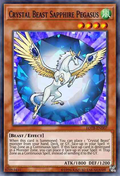 Crystal Beast Sapphire Pegasus - LCGX-EN161 - Super Rare - 1st Edition