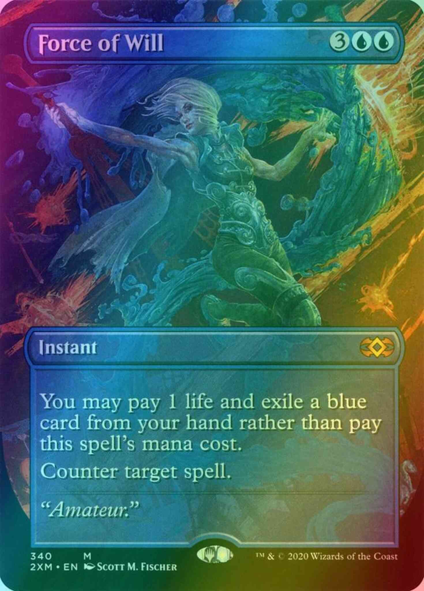 Force of Will [340] [Borderless] [Double Masters] [Foil] – Face to