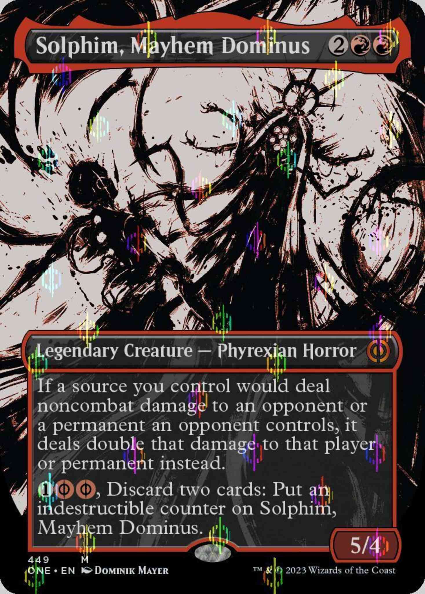 Solphim, Mayhem Dominus [449] [Borderless] [Ichor] [Phyrexia: All Will Be  One] [Compleat Foil] – Face to Face Games