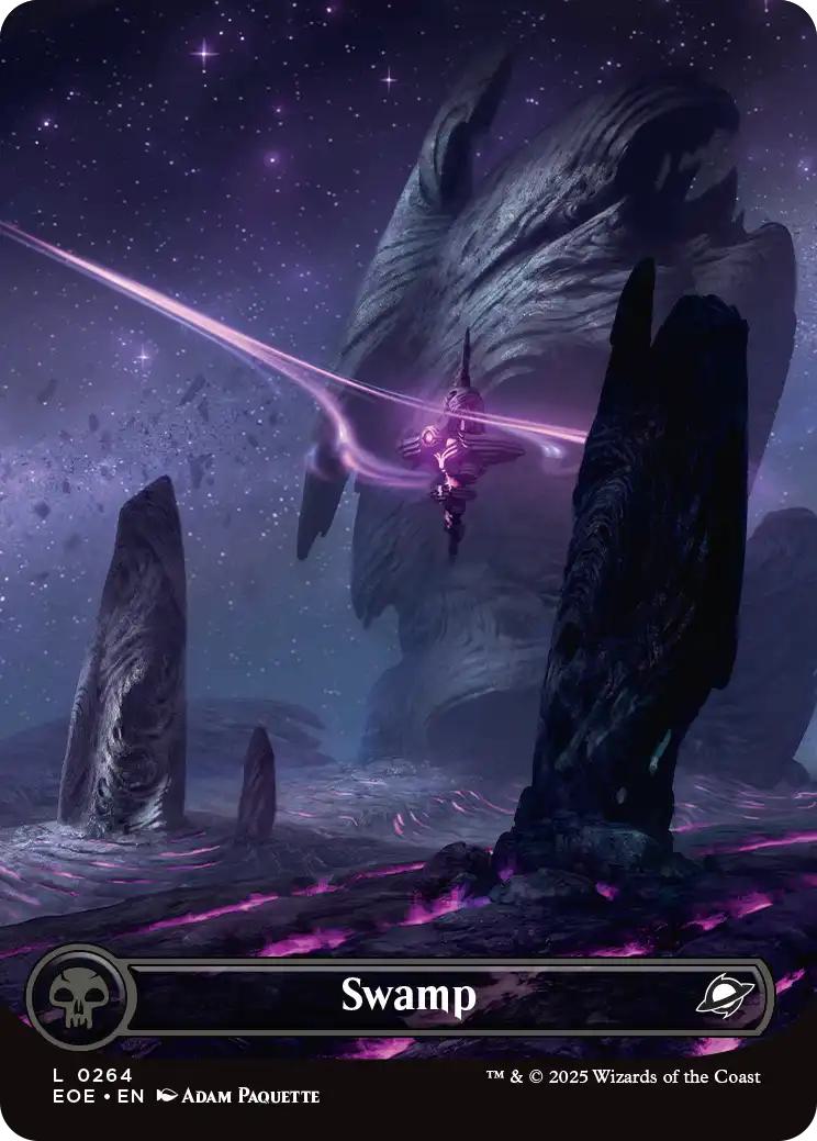 MTG foil 英語版 沼 Swamp Avon 0003 SLP ② Swamp [264] [Borderless] [Celestial] [Edge of Eternities] [Non