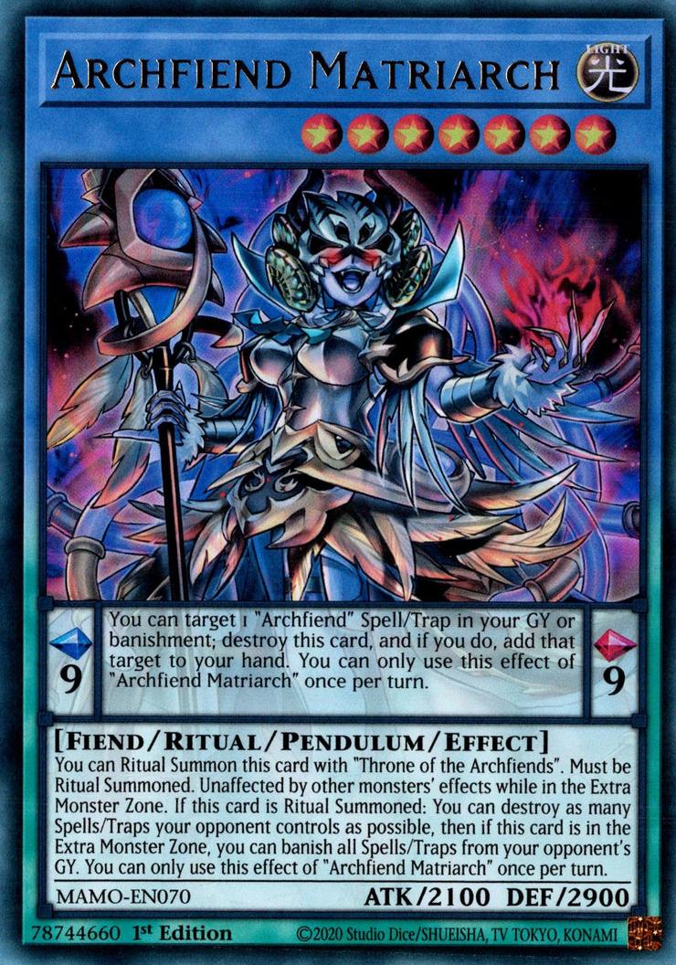 Archfiend Matriarch - MAMO-EN070 - Ultra Rare - 1st Edition