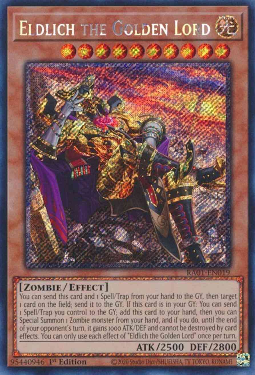 Eldlich the Golden Lord - Alternate Art - RA01-EN019 - Platinum Secret Rare - 1st Edition