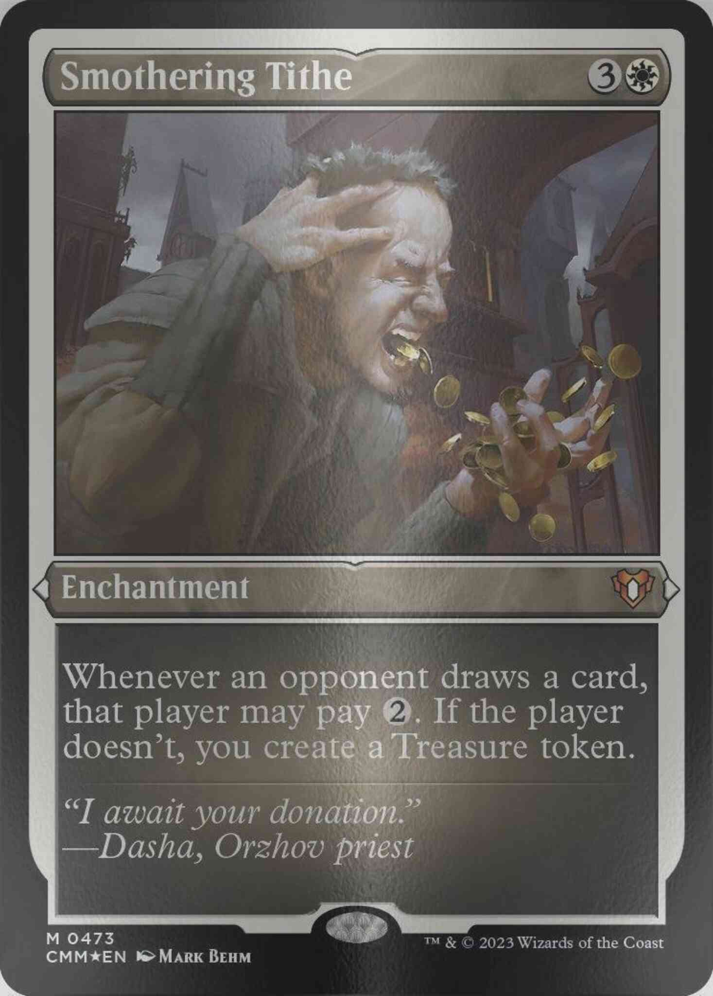 Smothering Tithe [473] [Commander Masters] [Etched Foil] – Face to