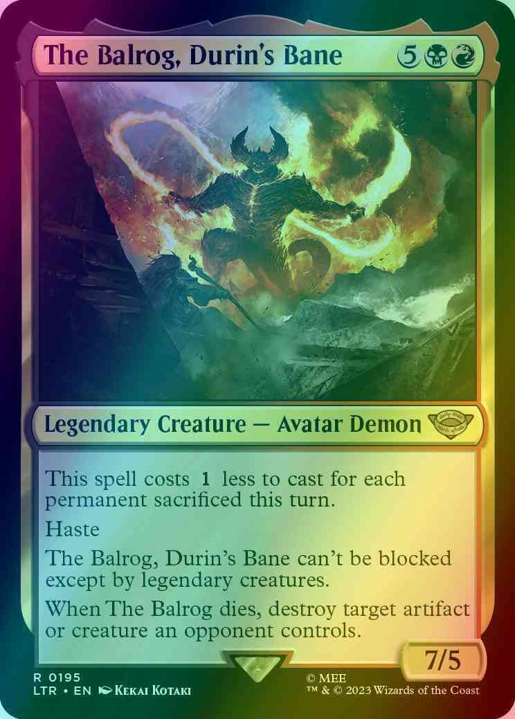 The Balrog, Durin's Bane [195] [The Lord of the Rings: Tales of  Middle-earth] [Foil] – Face to Face Games