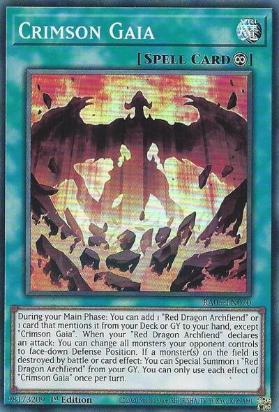 Crimson Gaia - RA05-EN070 - Super Rare - 1st Edition