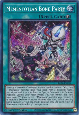 Mementotlan Bone Party - RA04-EN099 - Secret Rare - 1st Edition