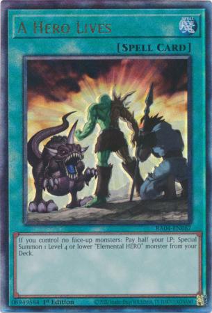 A Hero Lives - RA04-EN087 - Ultimate Rare - 1st Edition