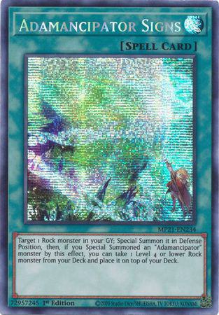 Adamancipator Signs - MP21-EN234 - Prismatic Secret Rare - 1st Edition
