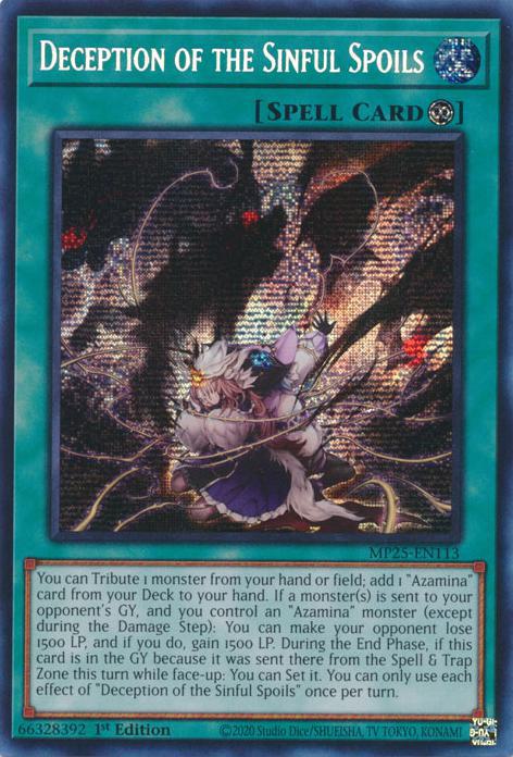 Deception of the Sinful Spoils - MP25-EN113 - Prismatic Secret Rare - 1st Edition