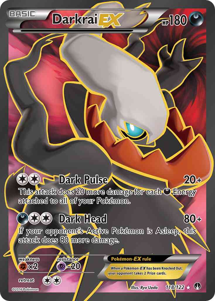 how rare is darkrai pokemon card Darkrai-EX - 118/122 Size:L 002798 Quaxly 7 - Pokemon