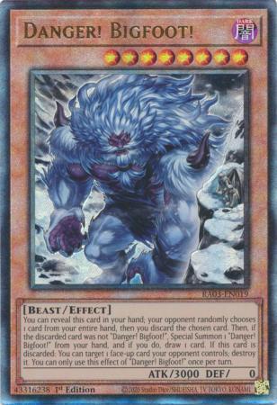 Danger! Bigfoot! - Alternate Art - RA03-EN019 - Prismatic Ultimate Rare - 1st Edition