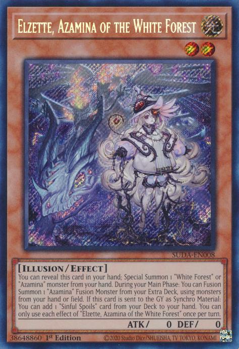 Elzette, Azamina of the White Forest - SUDA-EN008 - Secret Rare - 1st Edition