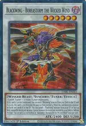 blackwing monsters Blackwing - Boreastorm the Wicked Wind - DABL-EN043 - Super Rare