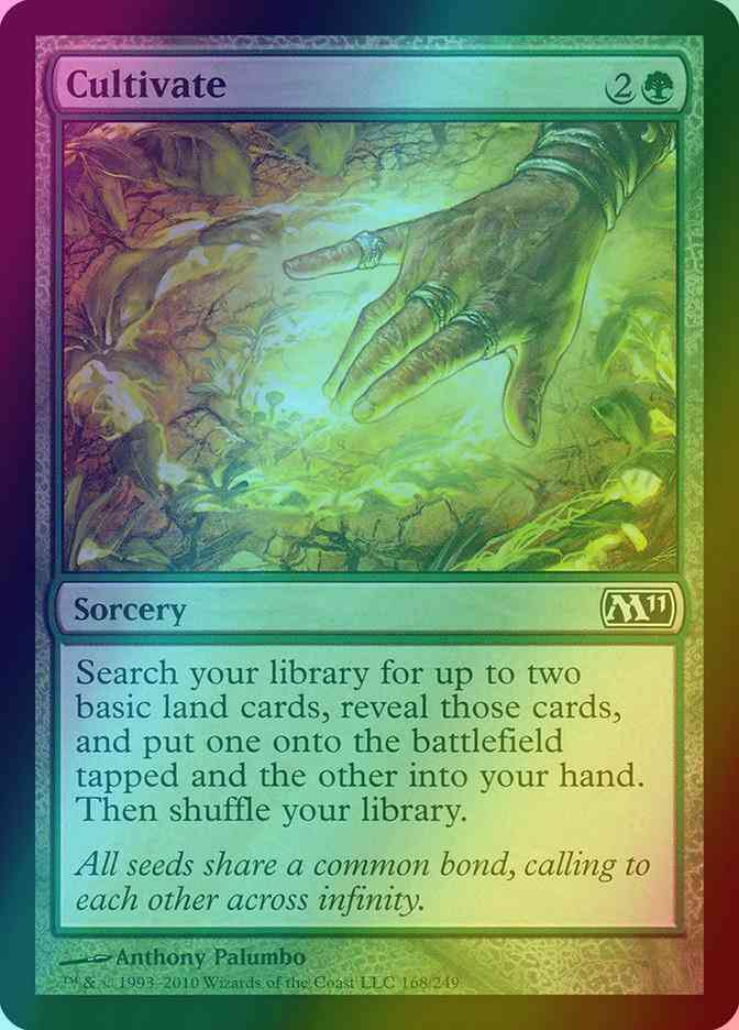 cultivate mtg card Magic: The Gathering - Search your library for up to two basic land cards Why is Cultivate two different