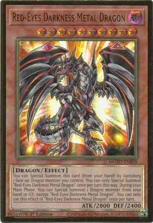 Red-Eyes Darkness Metal Dragon - MGED-EN009 - Premium Gold Rare - 1st Edition