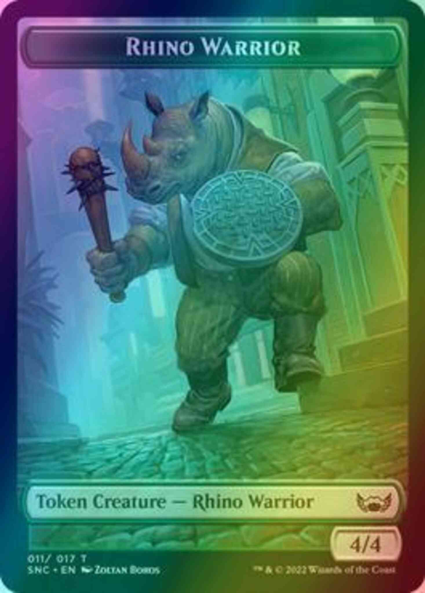 Rhino Warrior Token (11) // Treasure Token (13) [Streets of New Capenna:  Tokens] [Foil] – Face to Face Games