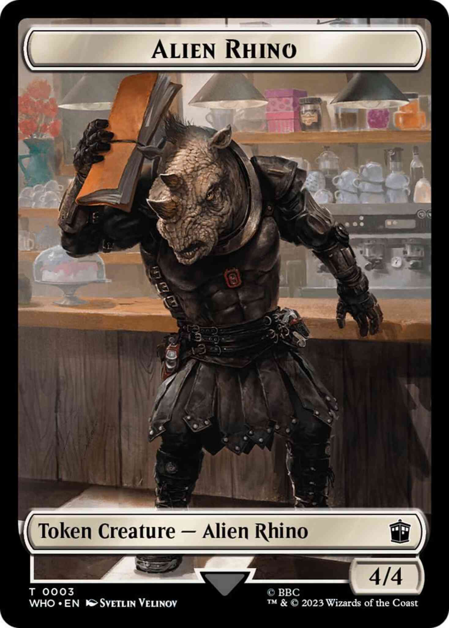 Alien Rhino Token (03) // Alien Warrior Token (14) [Universes Beyond:  Doctor Who: Tokens] [Non-Foil] – Face to Face Games