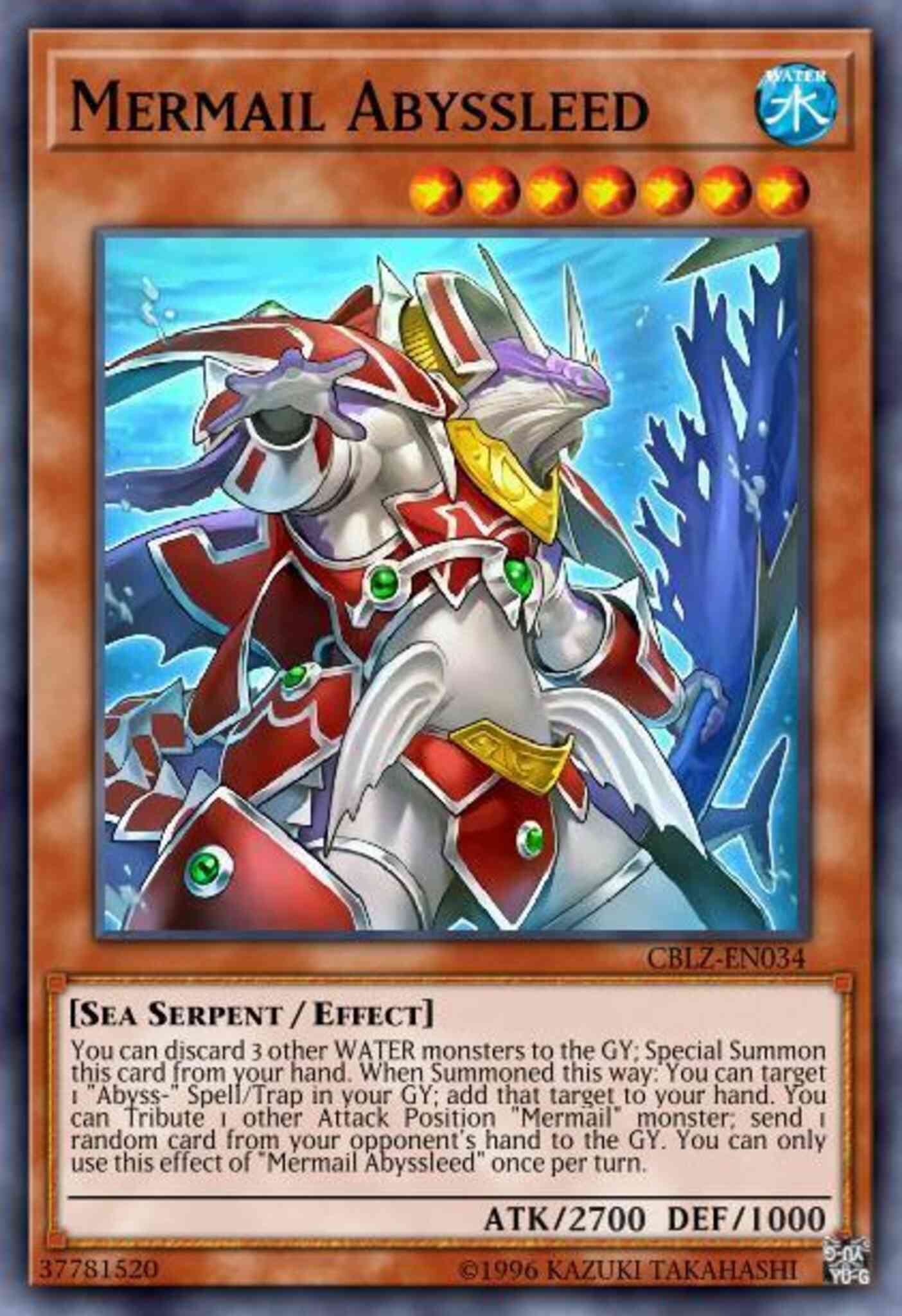 Mermail Abyssleed - CBLZ-EN034 - Secret Rare - 1st Edition