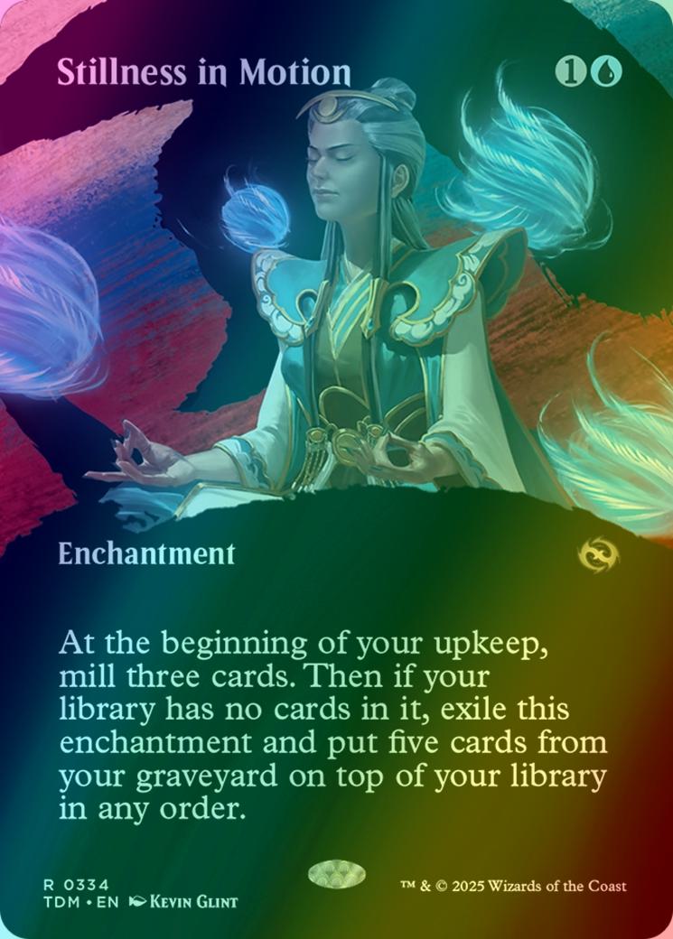 Stillness in Motion [334] [Borderless] [Clan] [Tarkir: Dragonstorm] [Foil]  – Face to Face Games