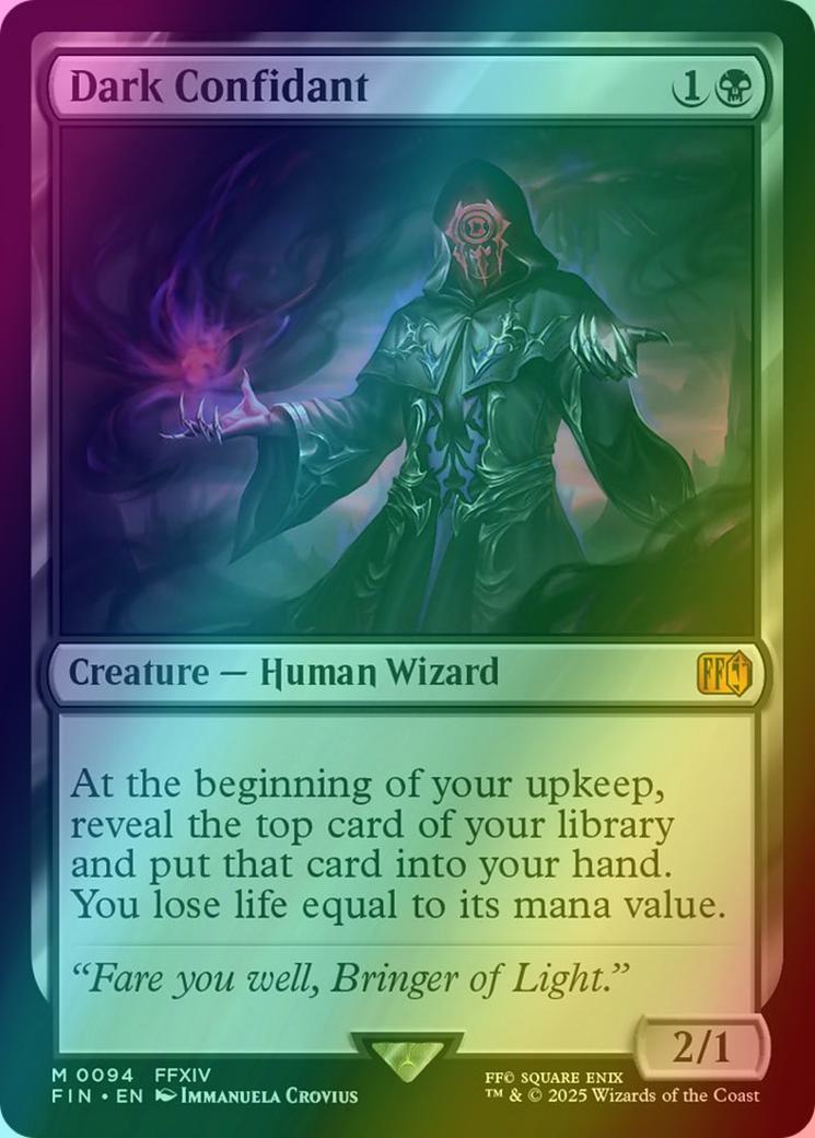 mtg dark confidant final fantasy Dark Confidant (Retro Frame) (Serial Numbered) Ravnica Remastered (RVR) #323