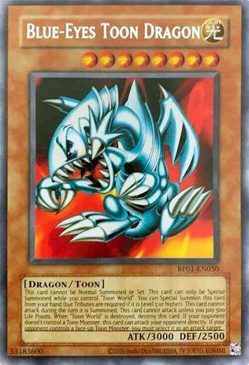Blue-Eyes Toon Dragon - 2020 Date Reprint - RP01-EN050 - Rare - Unlimited