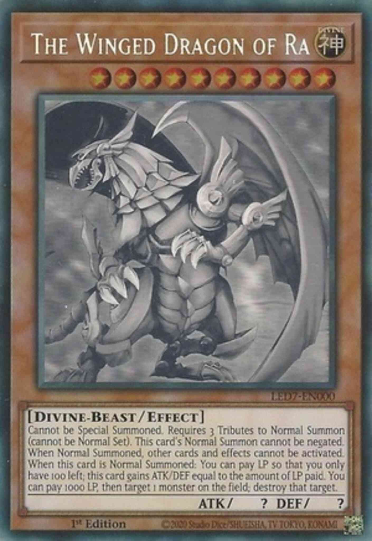 The Winged Dragon of Ra - LED7-EN000 - Ghost Rare - Unlimited