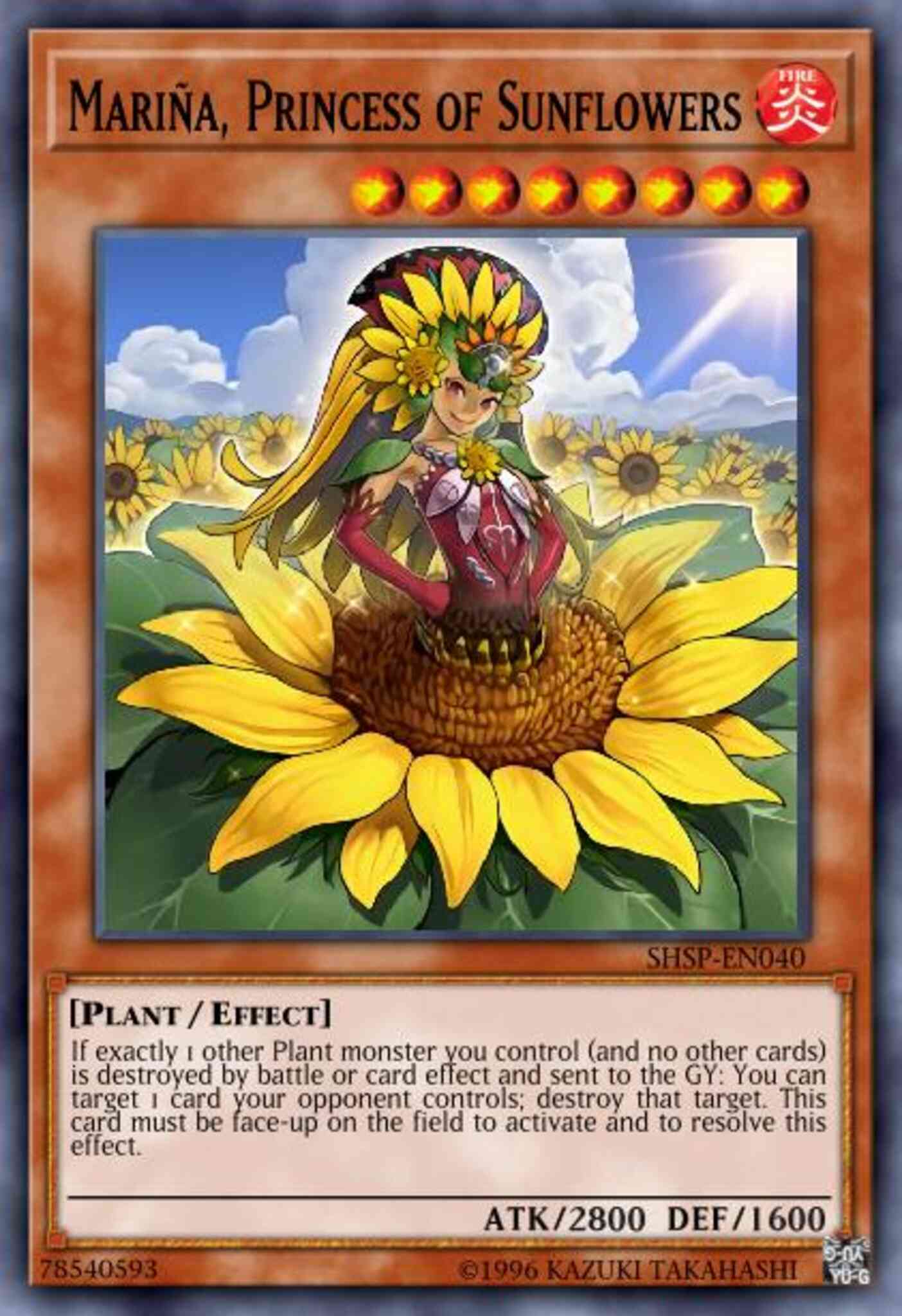 Marina, Princess of Sunflowers - SHSP-EN040 - Super Rare - 1st Edition