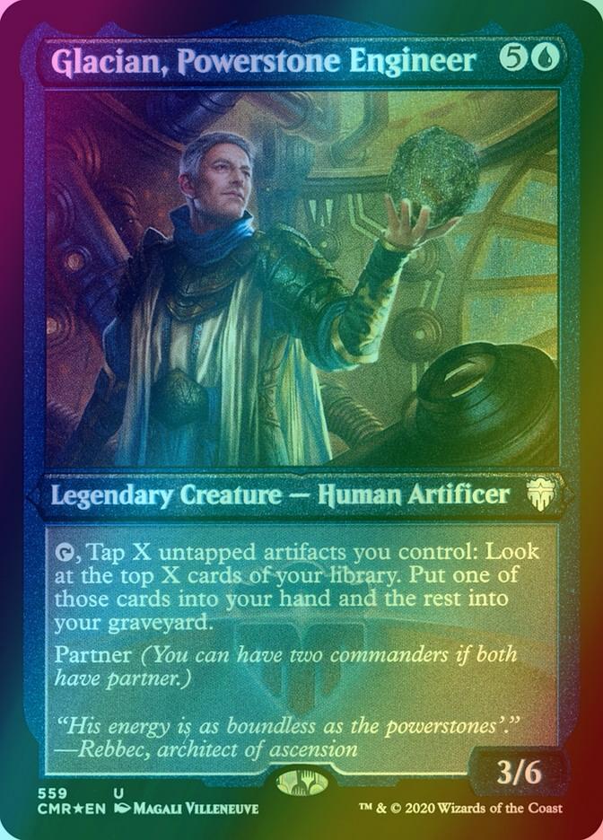 one piece card sleeves mtg Glacian, Powerstone Engineer [559] [Commander Legends] [Etched Foil] – Face  to Face Games