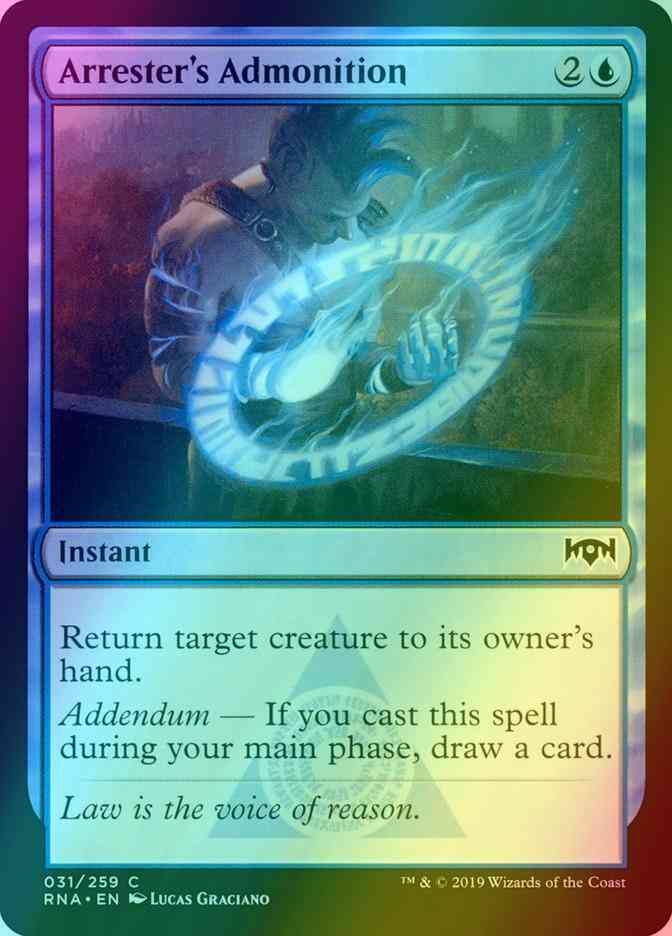 Arrester's Admonition [31] [Ravnica Allegiance] [Foil] – Face to Face Games